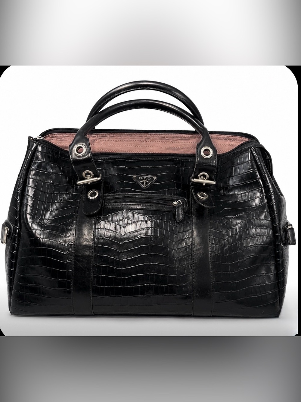 Rare NYC 2001 Leather Duffel in Crocodile Style